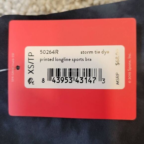 Spanx Printed Longline Medium Impact Sports Bra Size XS - Picture 5 of 8